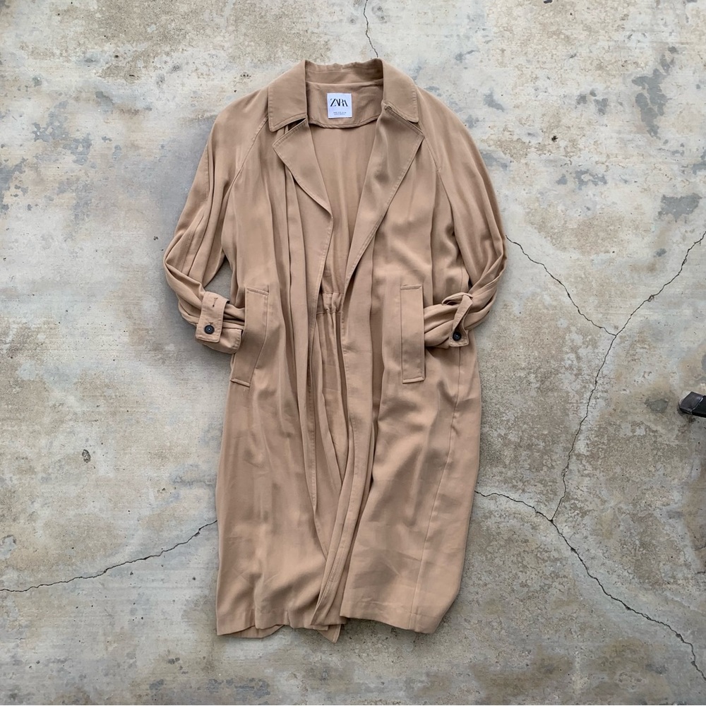 Zara Women Tan Trench Coat